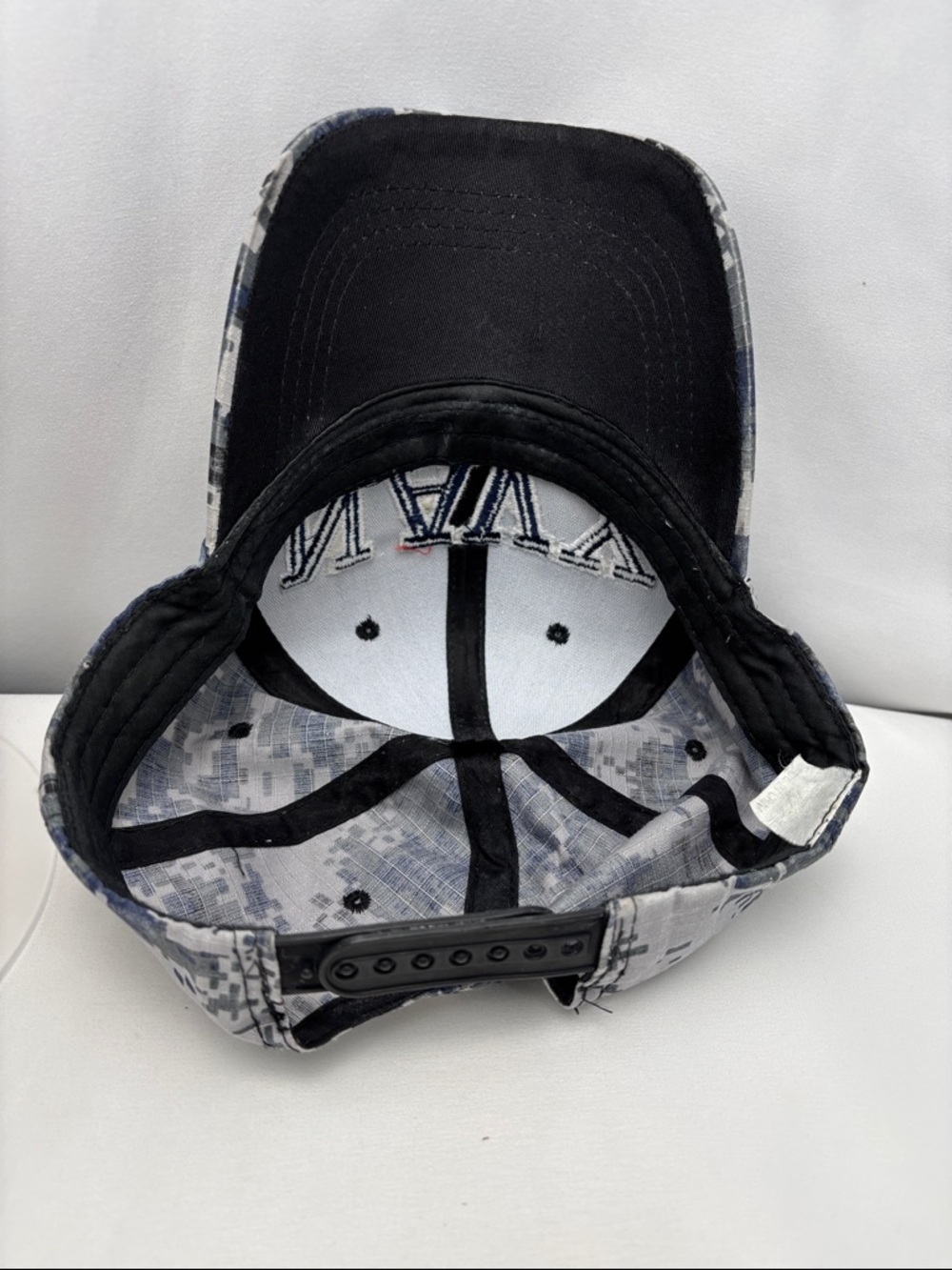 NAVY Digital Camo Baseball Cap - Blue Gray #0504 - Picture 8 of 9
